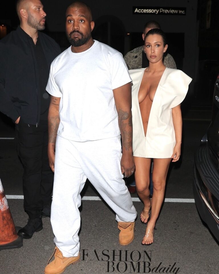 Fashion Bomb Couple Kanye West and Wife Bianca Censori Stepped Out in All White Yzy Looks for Ty Dolla Sign Birthday