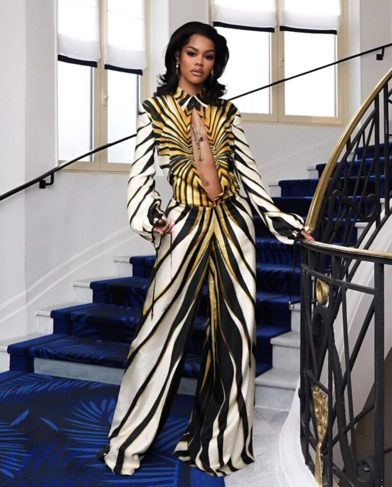 Teyana Taylor Attended the 2024 Cannes Film Festival in a Multicolored Roberto Cavalli Look 4