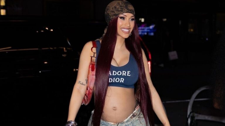 Cardi B Was Spotted in New York City in a Blue Dior Top with 800 Deconstructed Acne Studio Baggy Jeans feat image