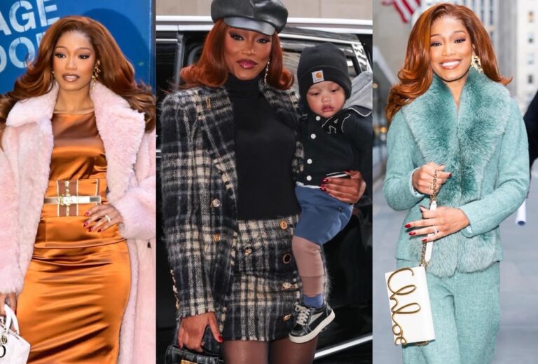 9899 8Keke Palmer Slays NYC in Plaid Schiaparelli Turquoise Dior Metallic Dolce Gabbbana and more co