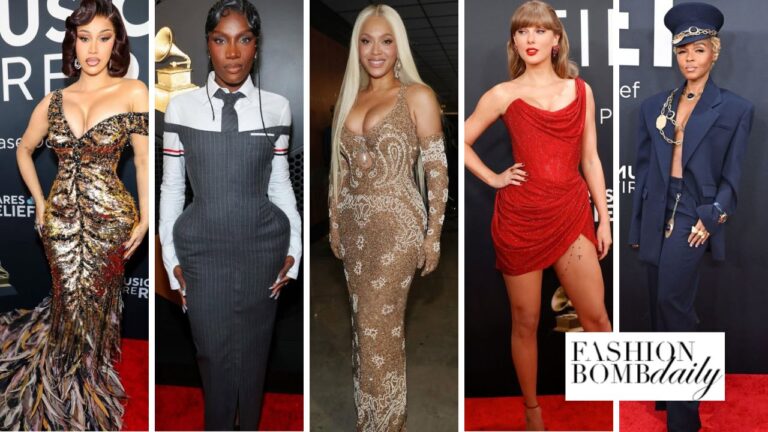 Top 10 Best Dress Celebrities at the 20205 Grammys Beyonce Wins Best Album in a Gold Schiaparelli Dr