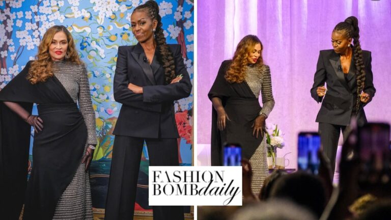 Michelle Obama and Tina Knowles Discuss New York Times Bestseller 22Matriarch22 in Sergio Hudson and